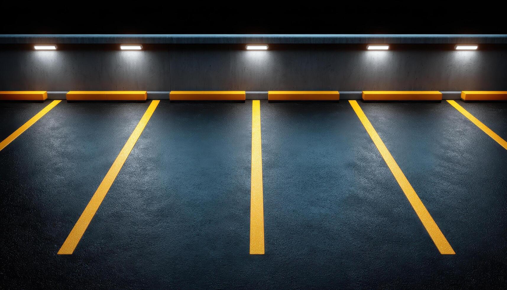 Minimalist top-down shot of a parking lot at night urban environment photography photo