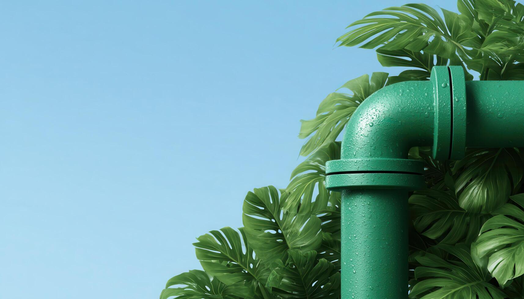 Ecofriendly water pipes surrounded by greenery nature low-resolution image fresh environment photo