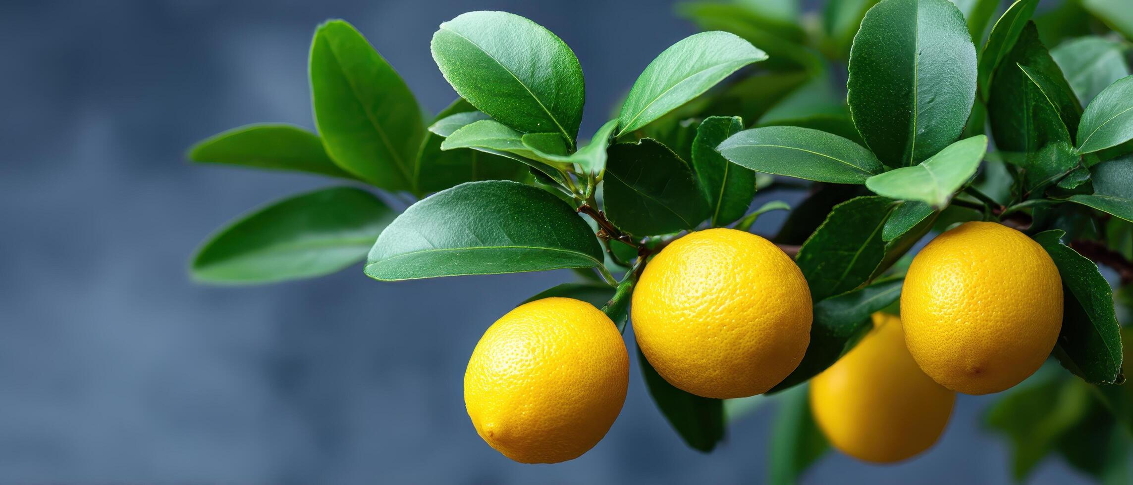 Vibrant lemon tree in soft natural light spa-inspired still life tranquil environment photo