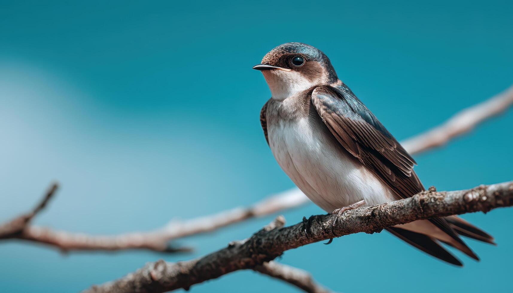 Bird perched on tree branch against clear sky nature photography outdoor scene close-up view photo