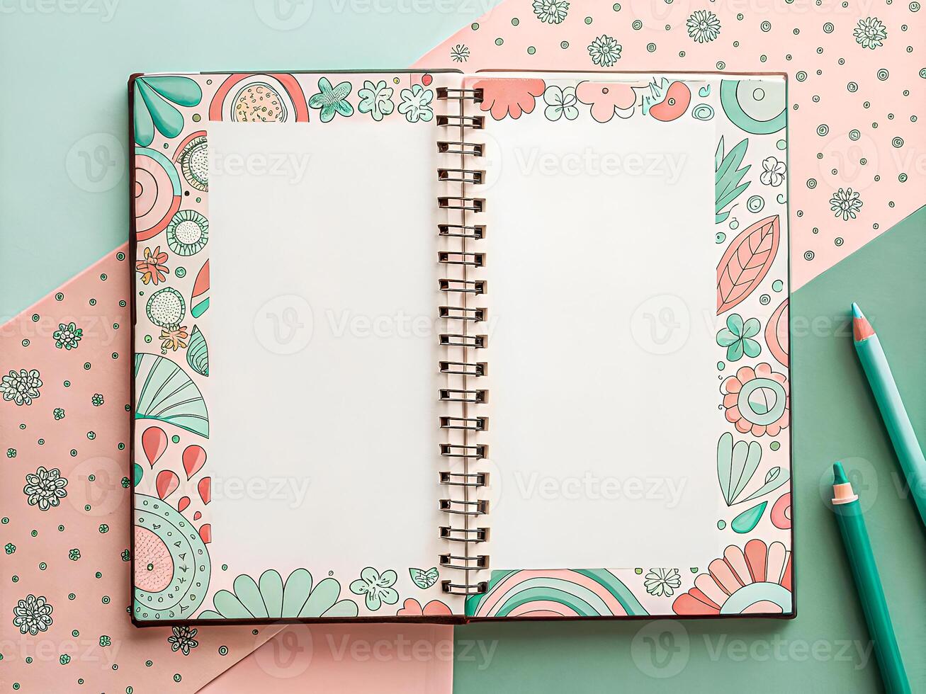 Creative Notebook with Vibrant Borders photo