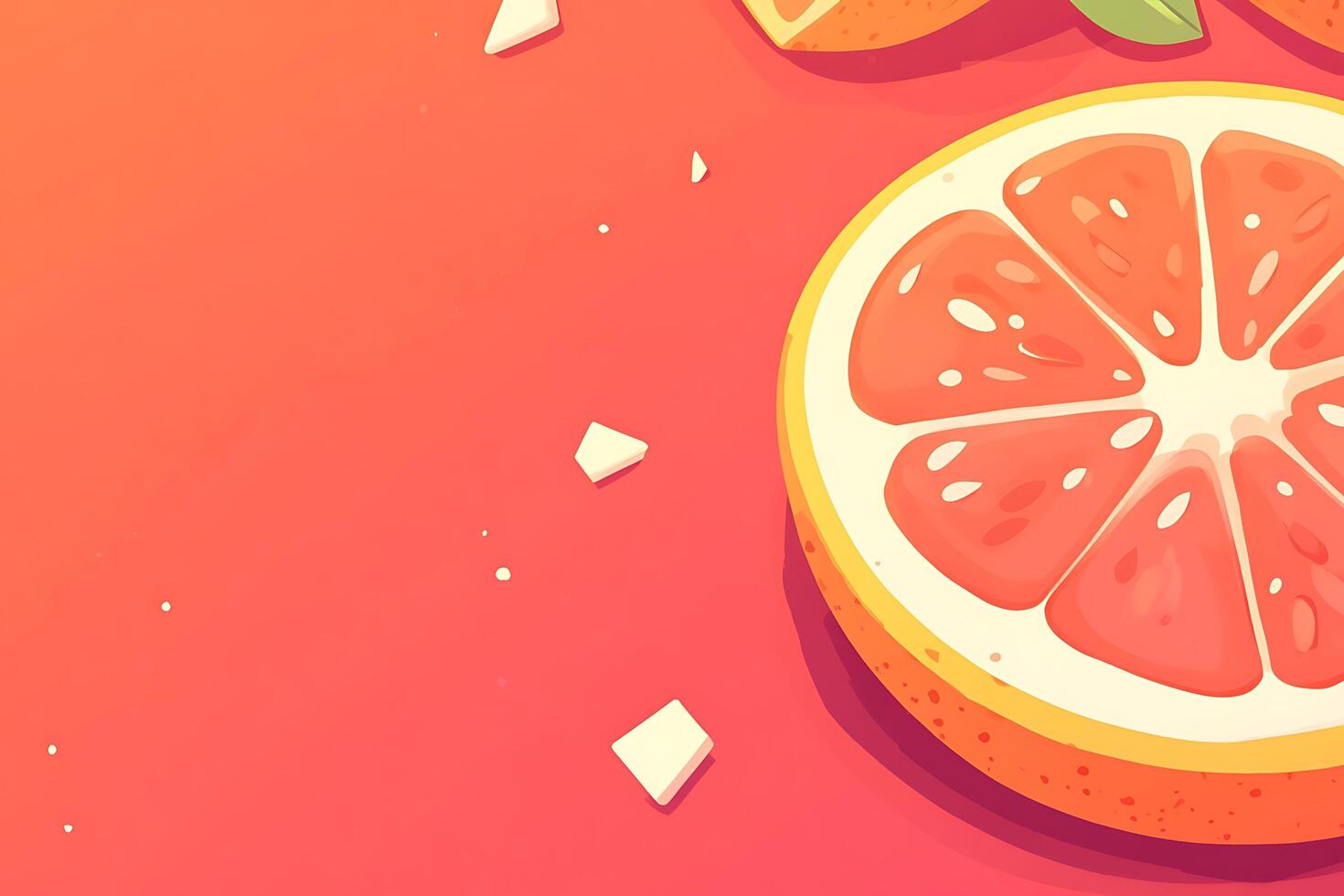 Stylized citrus slice still life artwork photo
