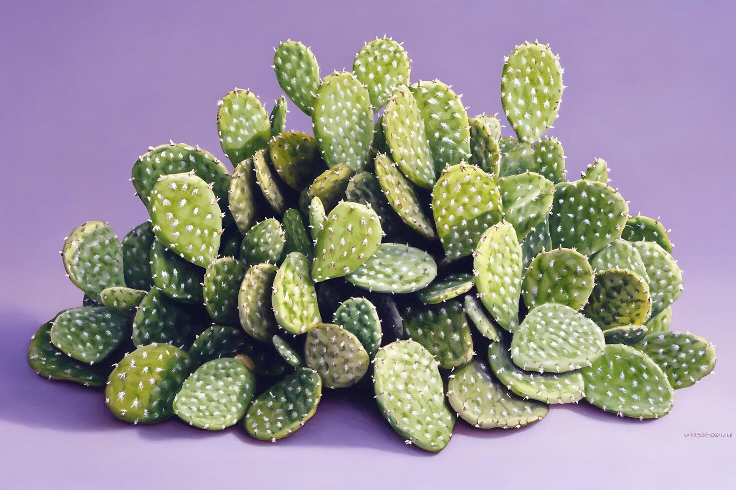 Prickly pear cactus still life artwork photo