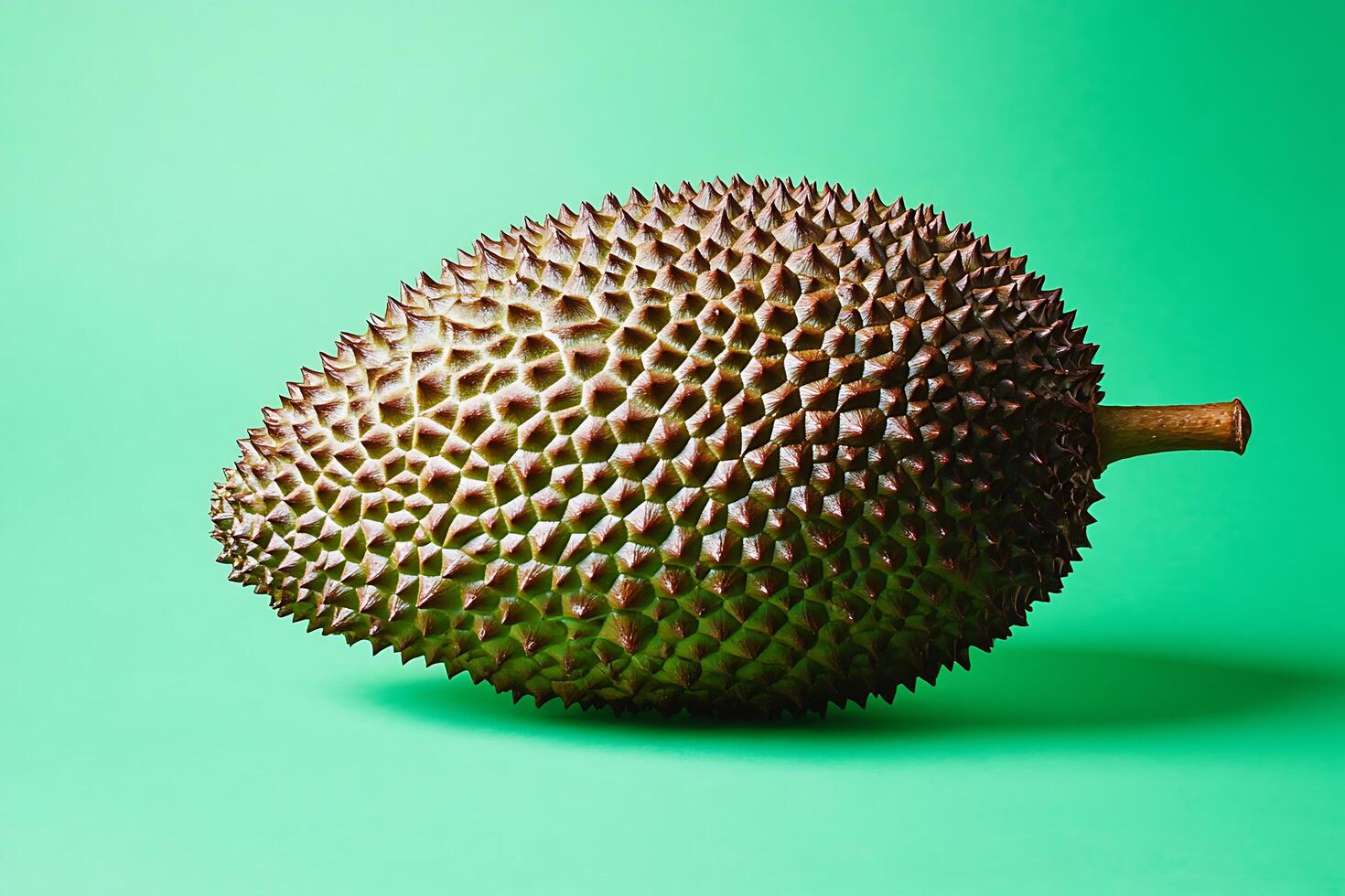 Durian fruit still life on green photo