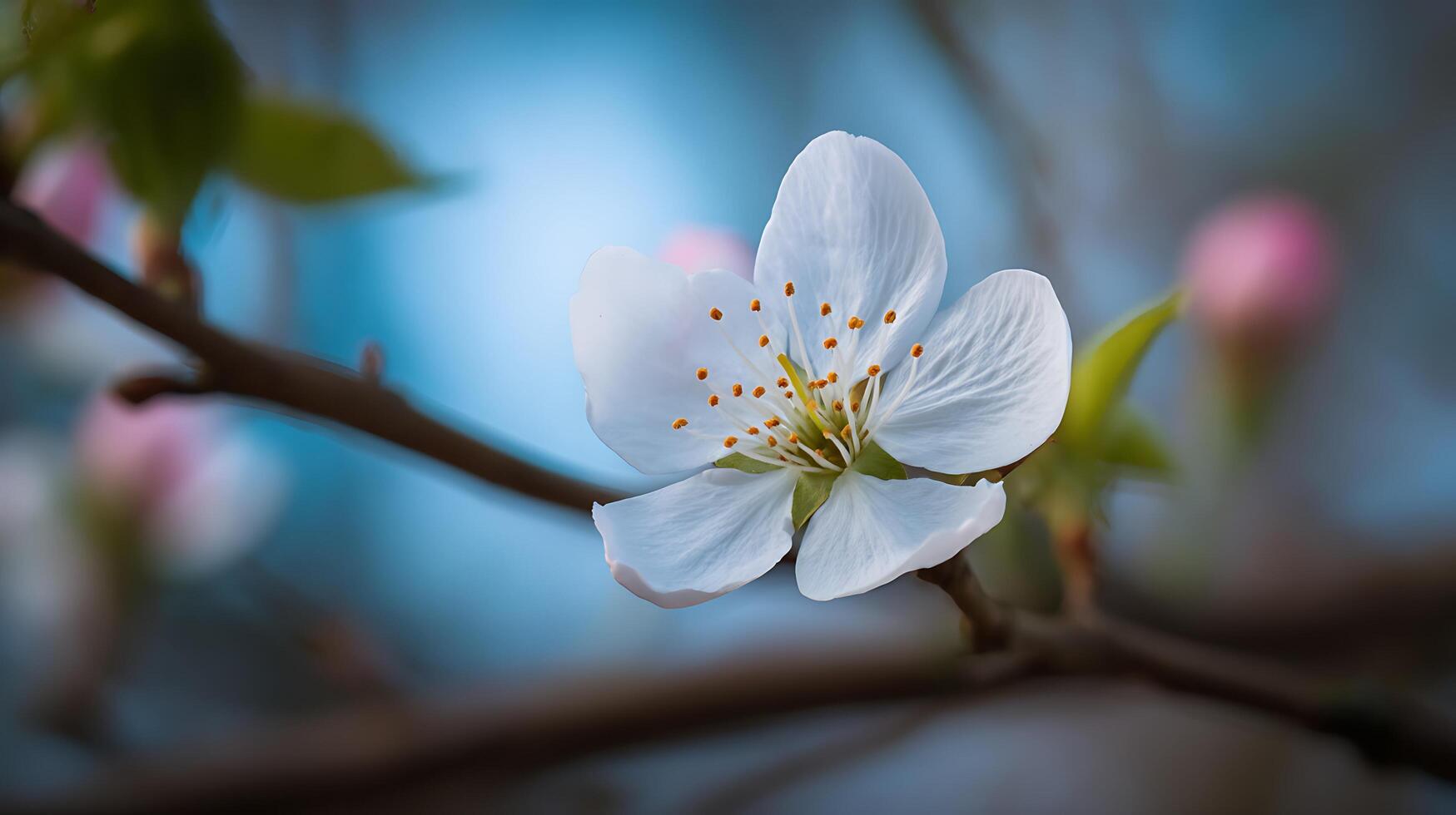 Crystal-Clear Focus on Flower Blooming in Nature photo