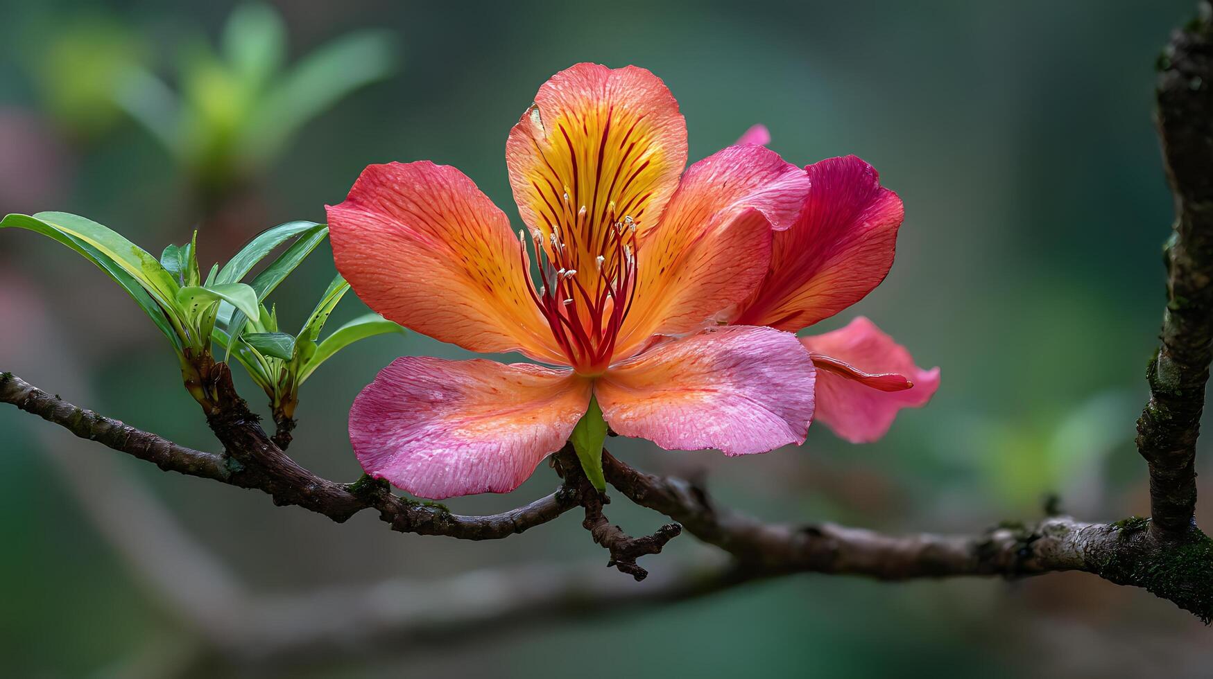 Sharp Macro of Tree Blossom Against Blurred Greenery photo