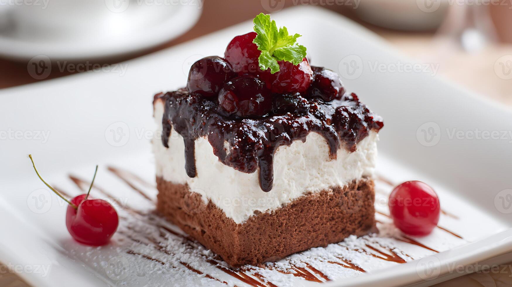 Richly Textured Dessert in Studio with Vibrant Lighting photo