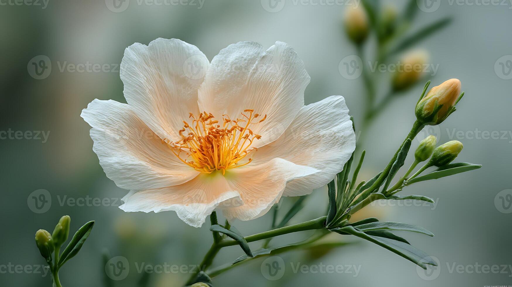 Luminous Garden Flower Imaged with Exceptional Sharpness and Depth photo