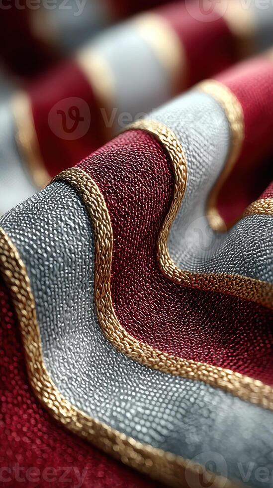 Elegant fabric showcasing rich colors and intricate textures for design inspiration in home decor and fashion photo