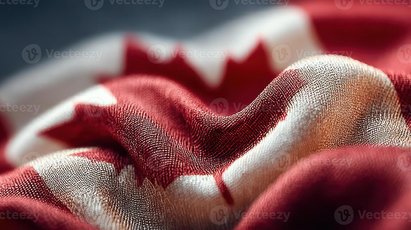 Canadian flag fabric draped elegantly with vivid colors and intricate details showcasing national pride photo