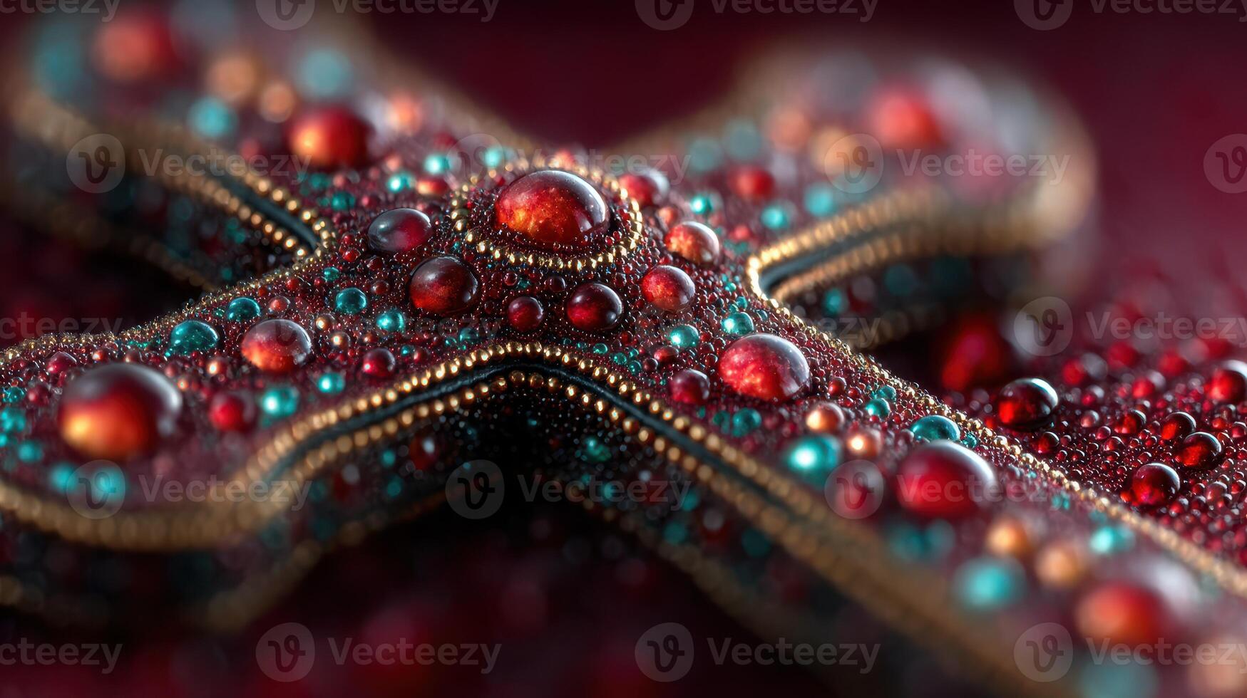 Intricate design of a cross adorned with colorful beads and droplets, showcasing artistic craftsmanship and vibrant detail photo