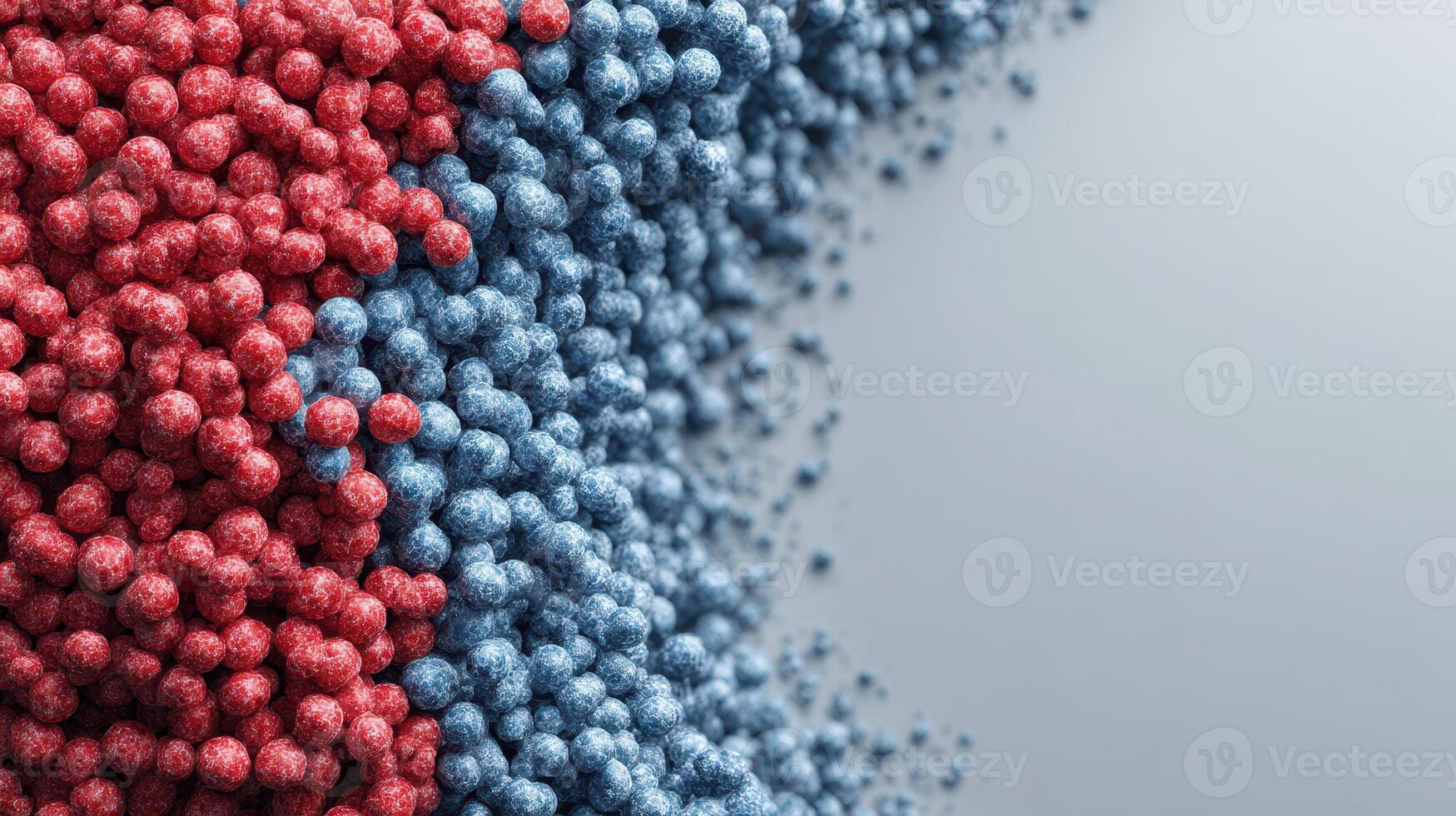 Red and blue spheres scatter artistically across a smooth surface creating vibrant patterns and textures photo