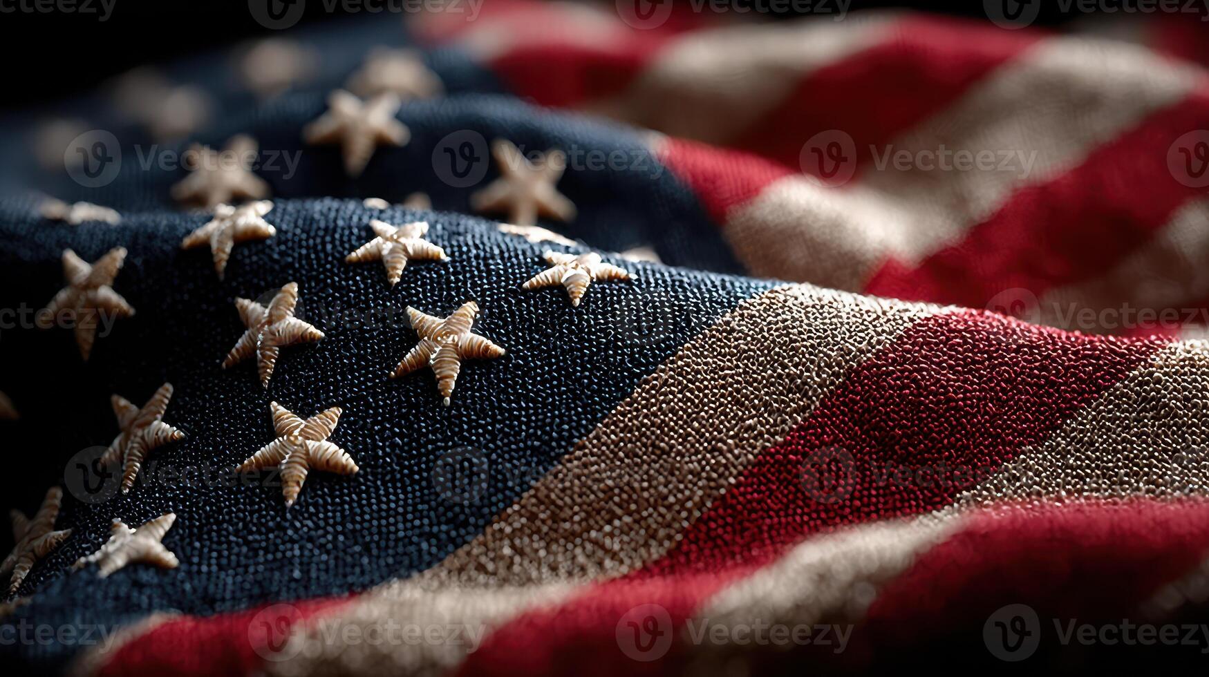 American flag folded with detail showing stars and stripes during daylight hours photo