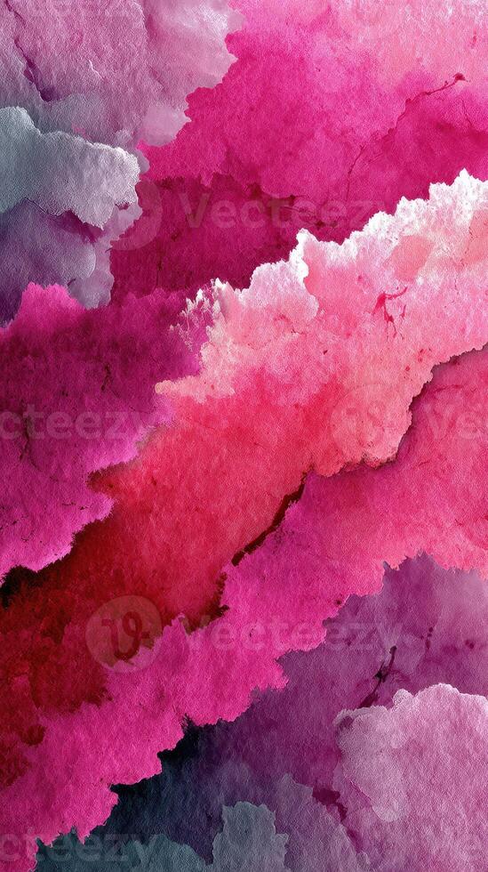 Colorful abstract watercolor artwork featuring vibrant shades of pink and gray in a fluid pattern with soft edges photo