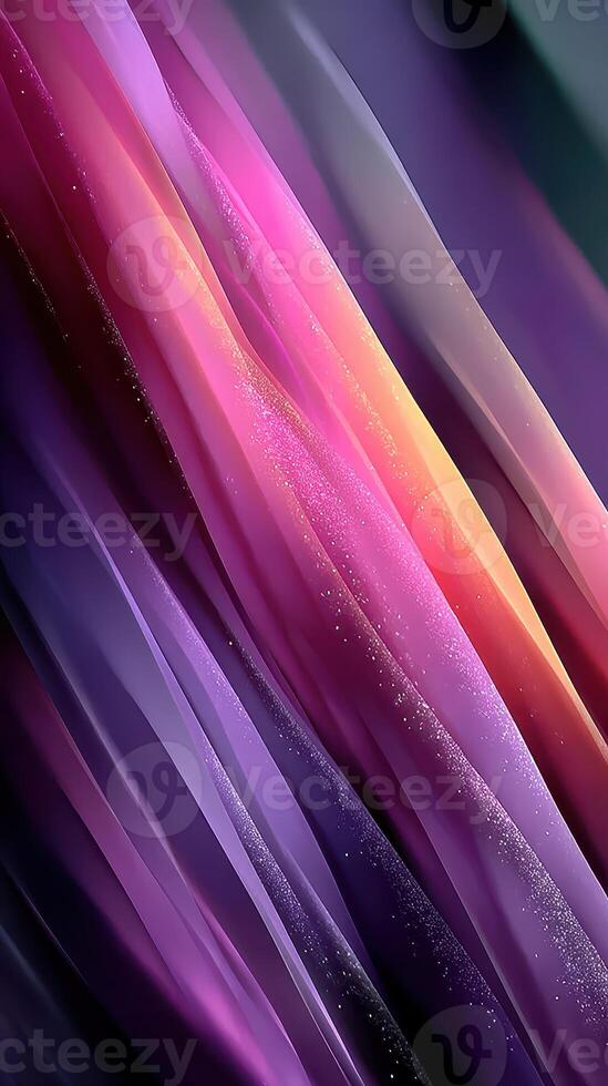 Colorful abstract waves blending in vibrant shades of purple, pink, and orange captured in smooth, flowing patterns photo