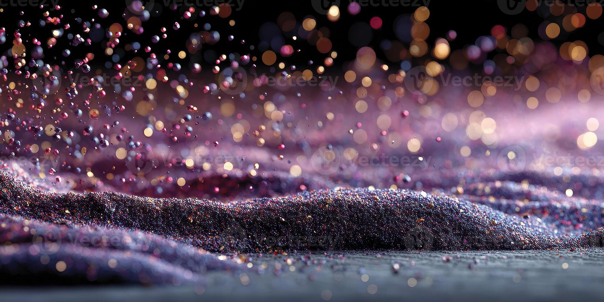 Colorful glitter particles dance in the light over a textured surface creating a mesmerizing visual effect photo