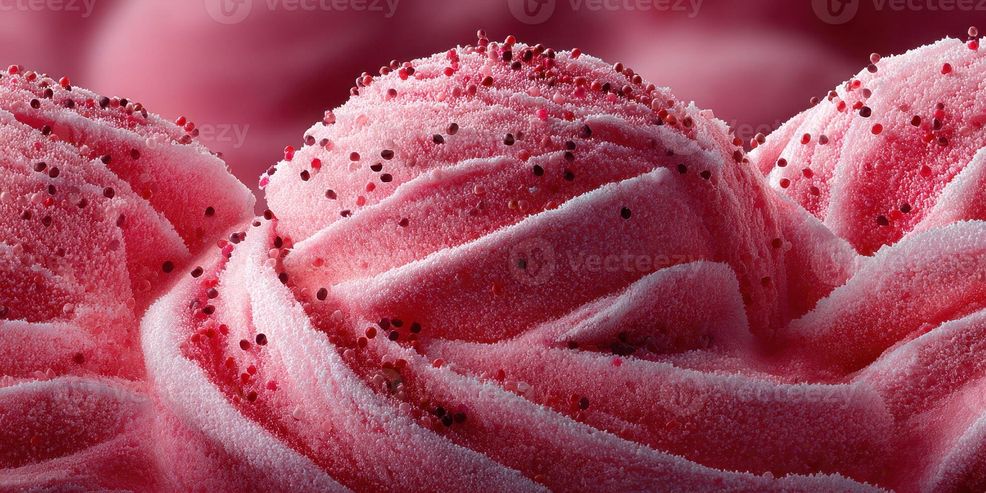Delicious pink frosting swirls decorated with tiny sprinkles for a festive dessert celebration photo