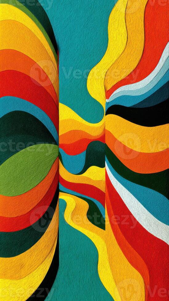 Colorful abstract artwork with vibrant patterns and flowing shapes in a captivating composition photo