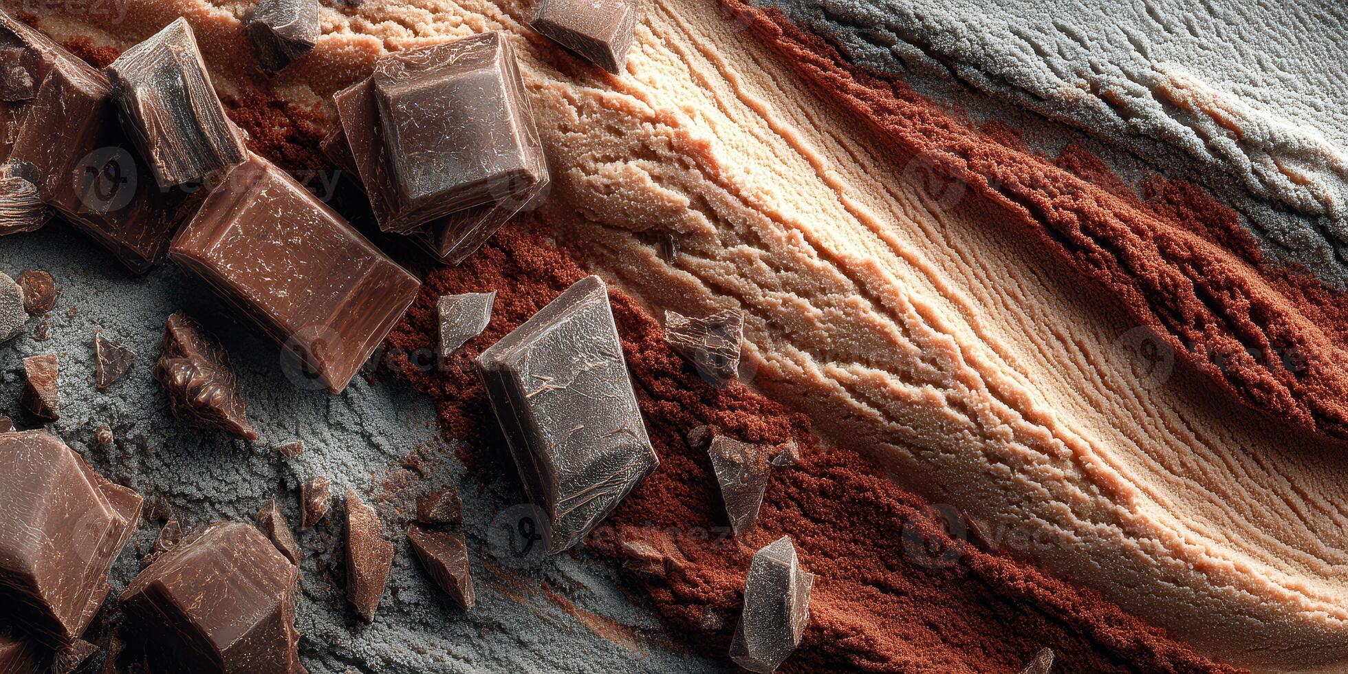Delicious chocolate and cocoa blend preparing for a decadent dessert experience at a dessert shop photo