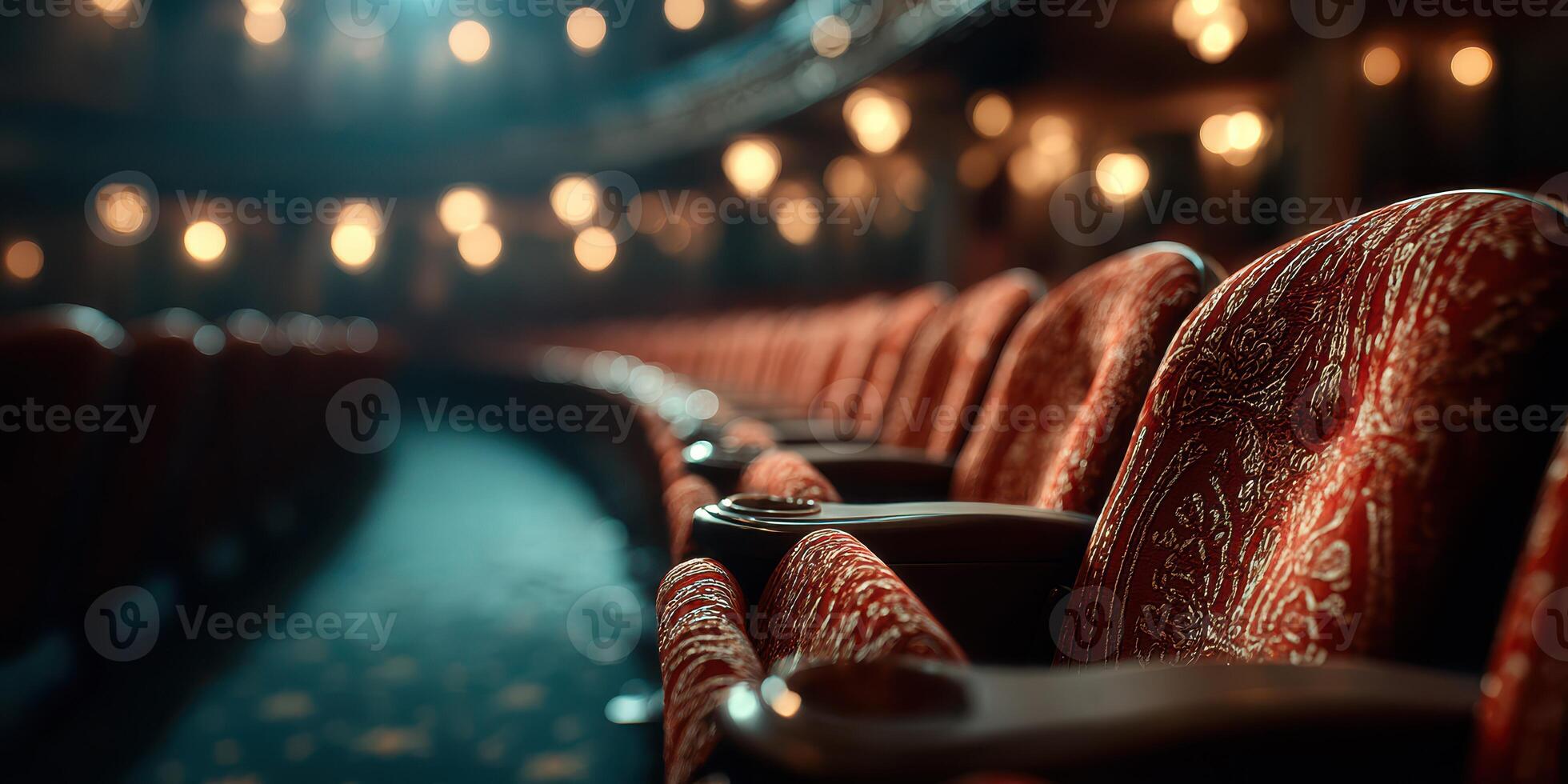 Elegant red theater seats create an inviting atmosphere in a historic performing arts venue photo