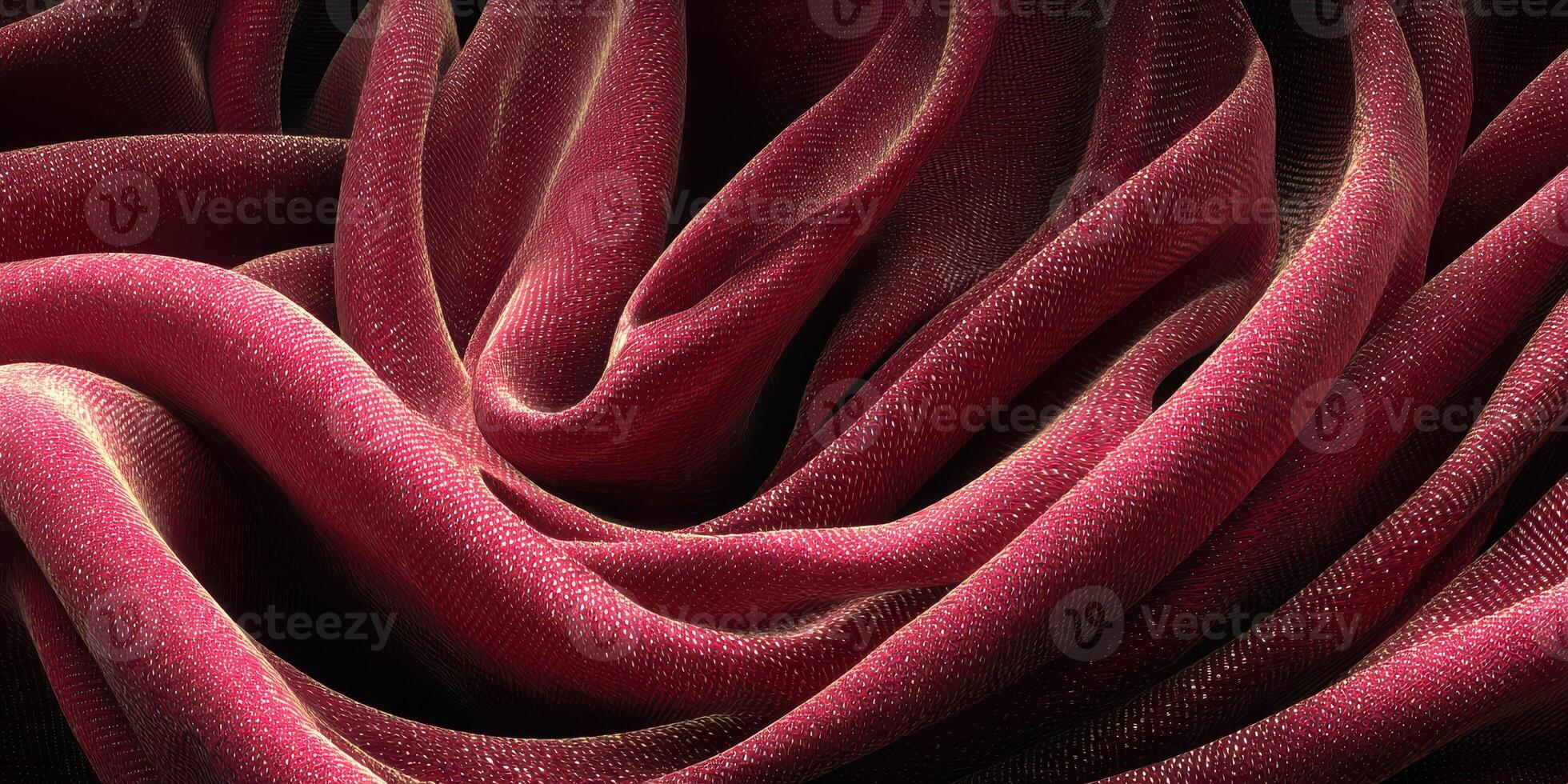 Textured fabric draping elegantly with rich red hues in soft light during a still moment of serenity photo