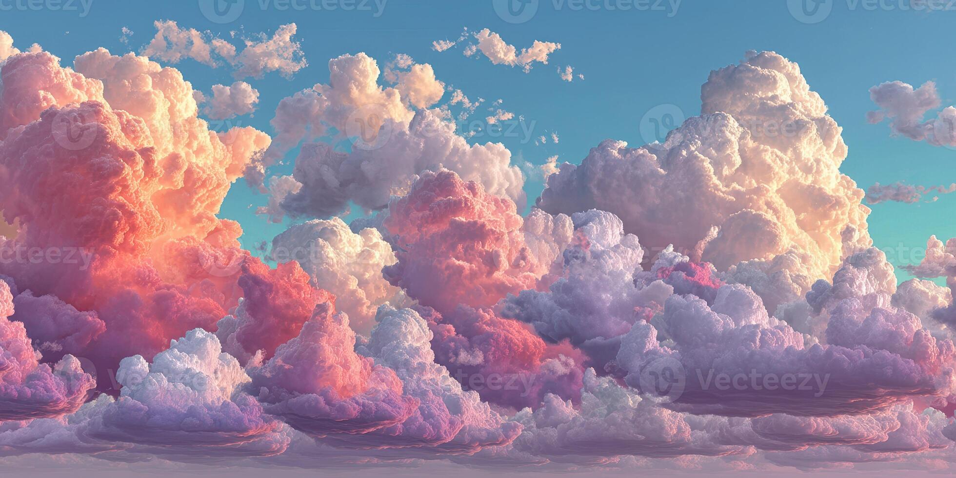 Vibrant clouds fill the sky at sunset creating a stunning display of colors and textures above the horizon photo