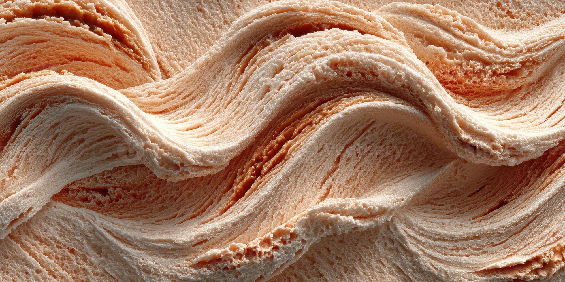 Delicate swirls of creamy sorbet showcasing a refreshing peach color with luscious texture and smooth finish photo