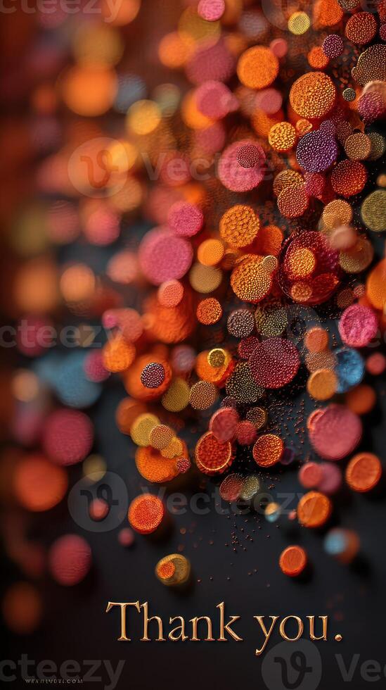 Colorful bokeh background with warm hues conveying a message of gratitude and appreciation photo