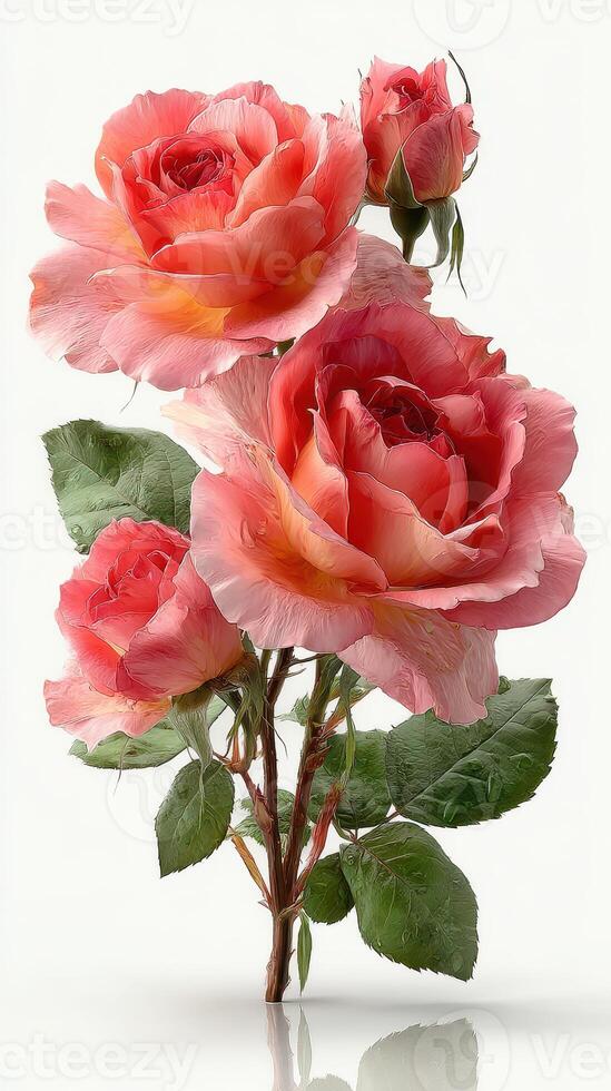 Beautiful bouquet of pink roses displaying stunning colors and textures in a serene setting photo
