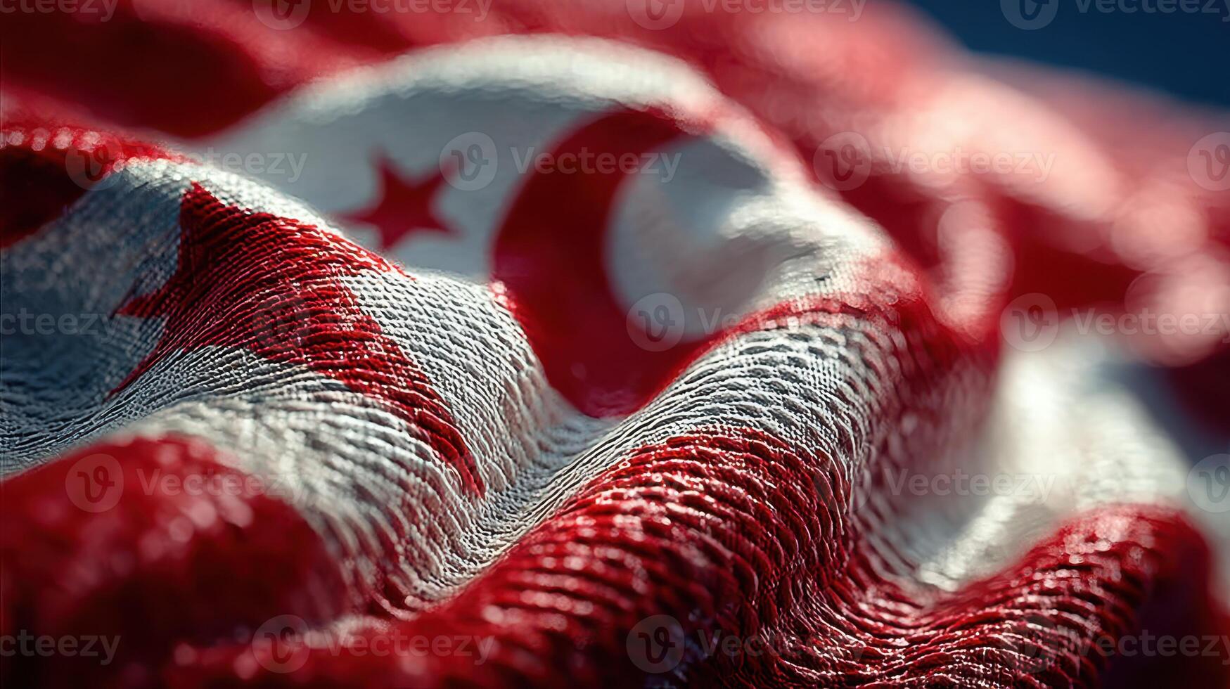 Waving flag of Singapore showcasing red and white colors with crescent and stars against a textured background photo