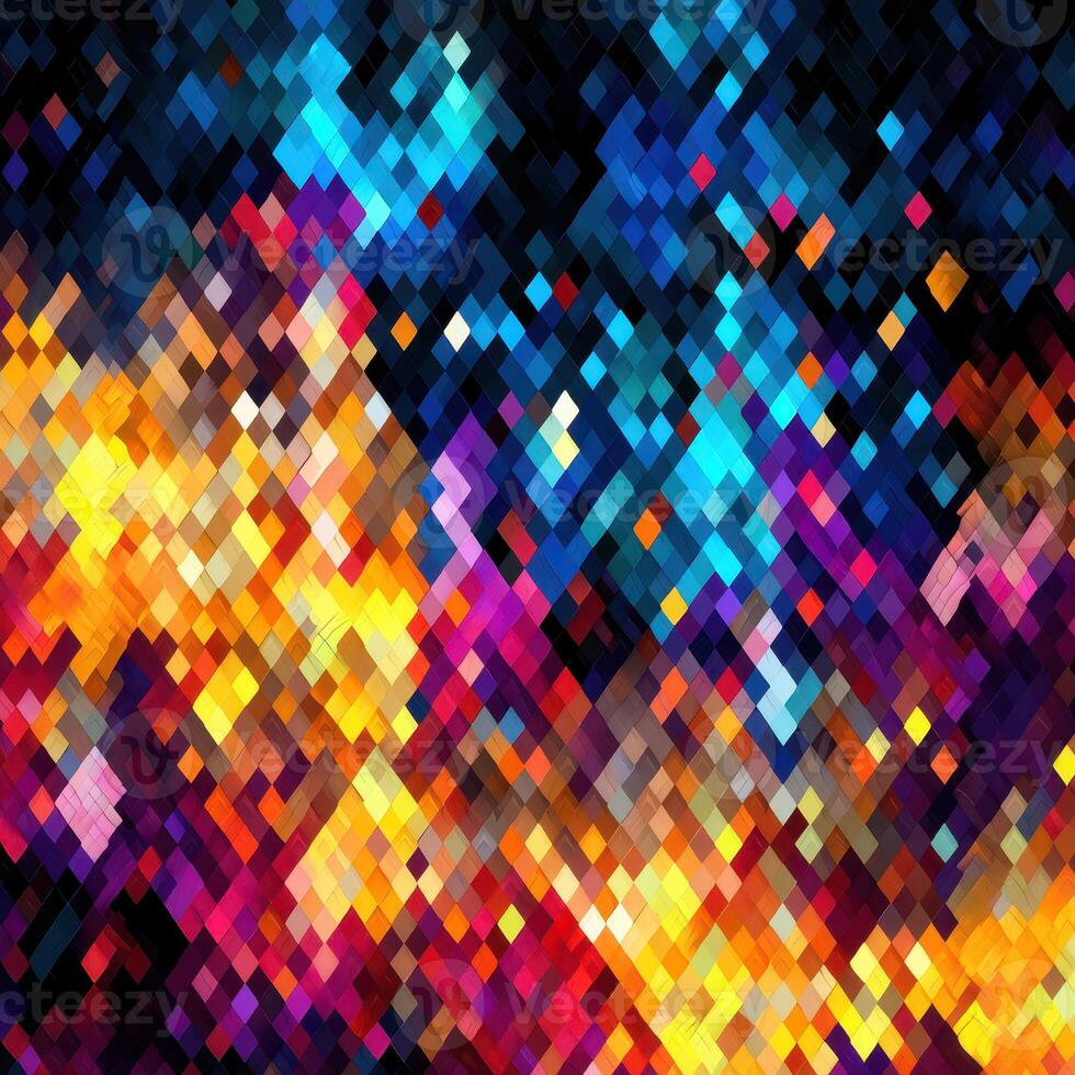Colorful abstract pattern with vibrant hues and pixelated texture in a dynamic arrangement photo