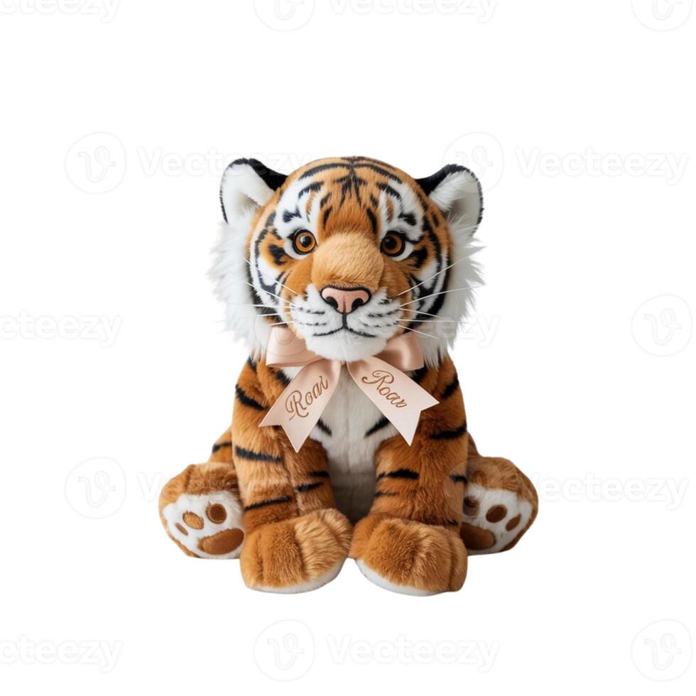 Adorable Tiger Plushie, Perfect for Graphic Design Use White Background photo