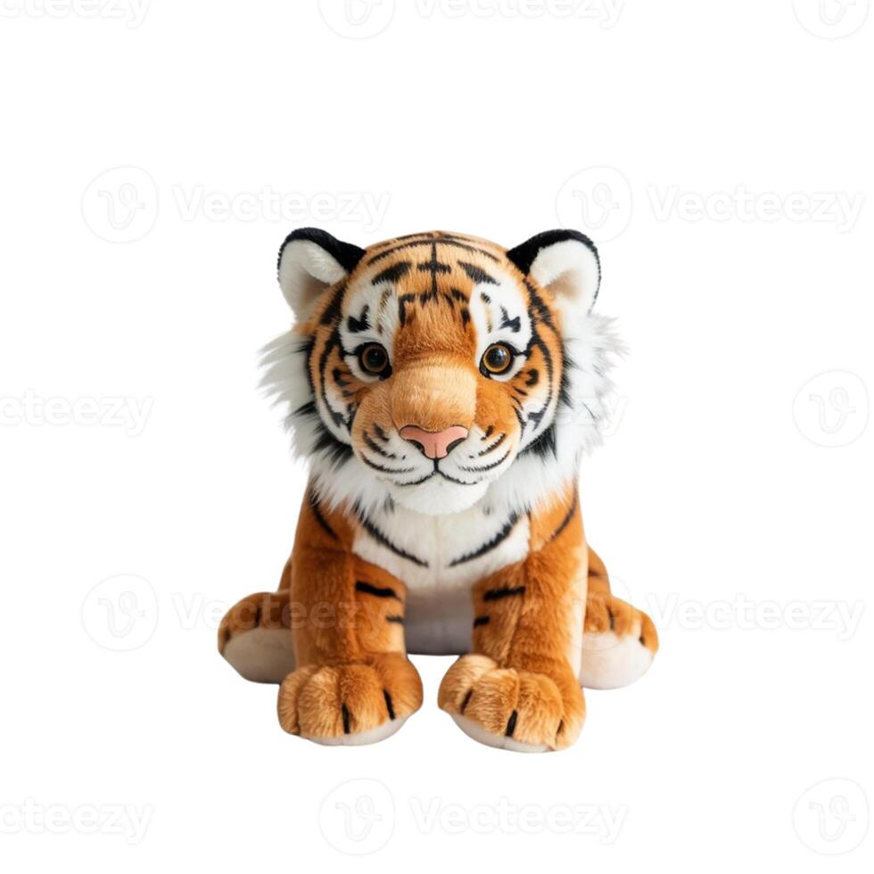 Lovable Tiger Plush, A Graphic Design Gem with a Clean White Background photo