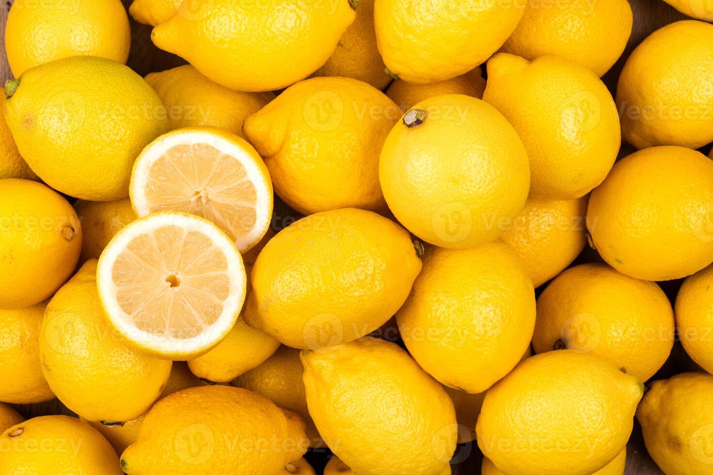 Yellow colorful organic fresh lemon fruit photo