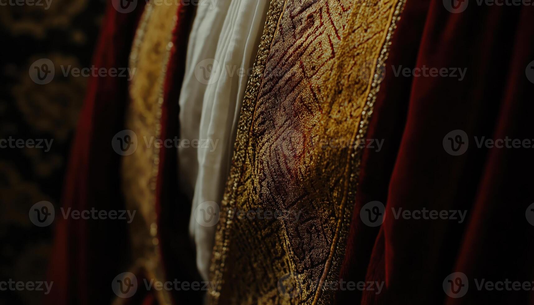 Opulent Renaissance Fabric Detail - Rich Historical Costume Velvet and Gold Brocade photo