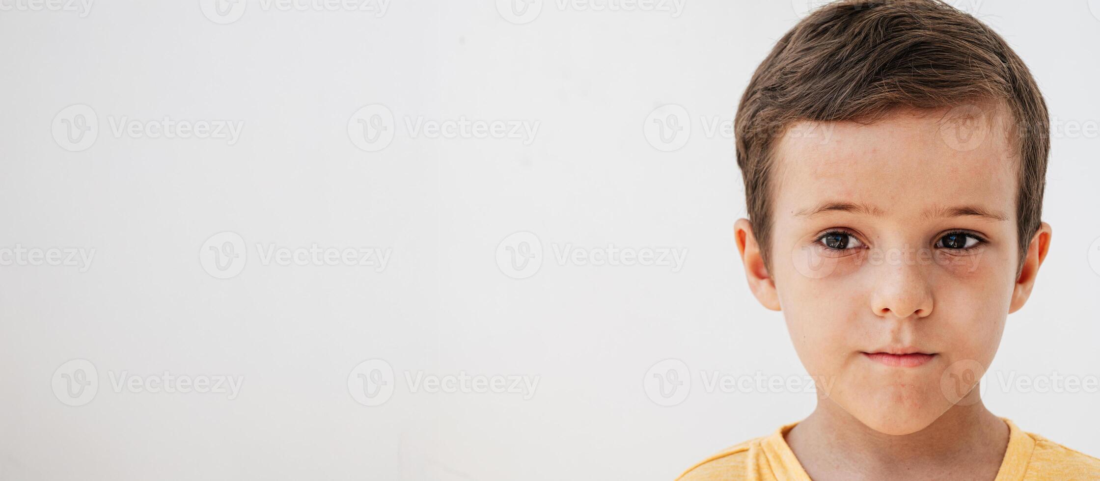 Face of a child with the virus that causes hand-foot-and-mouth disease, a contagious syndrome caused by the Coxsackie virus. copying space photo