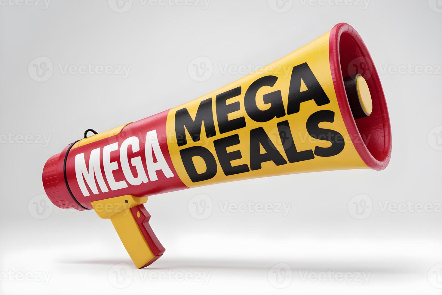 Megaphone announcing mega deals with red and yellow design photo