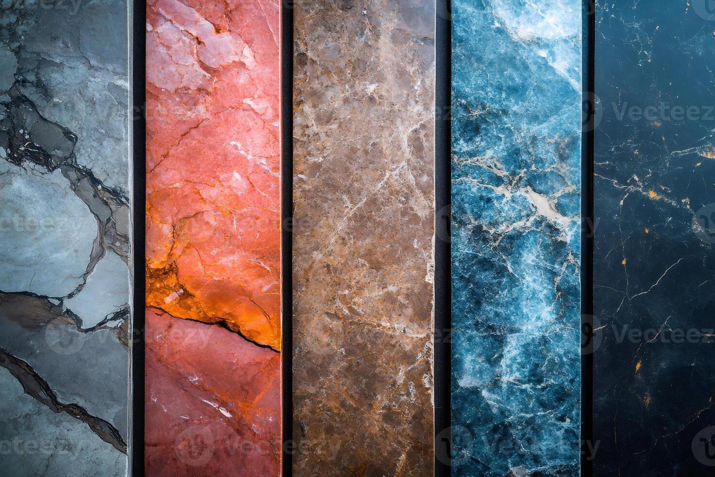 Colorful marble slabs creating a luxurious and elegant surface photo