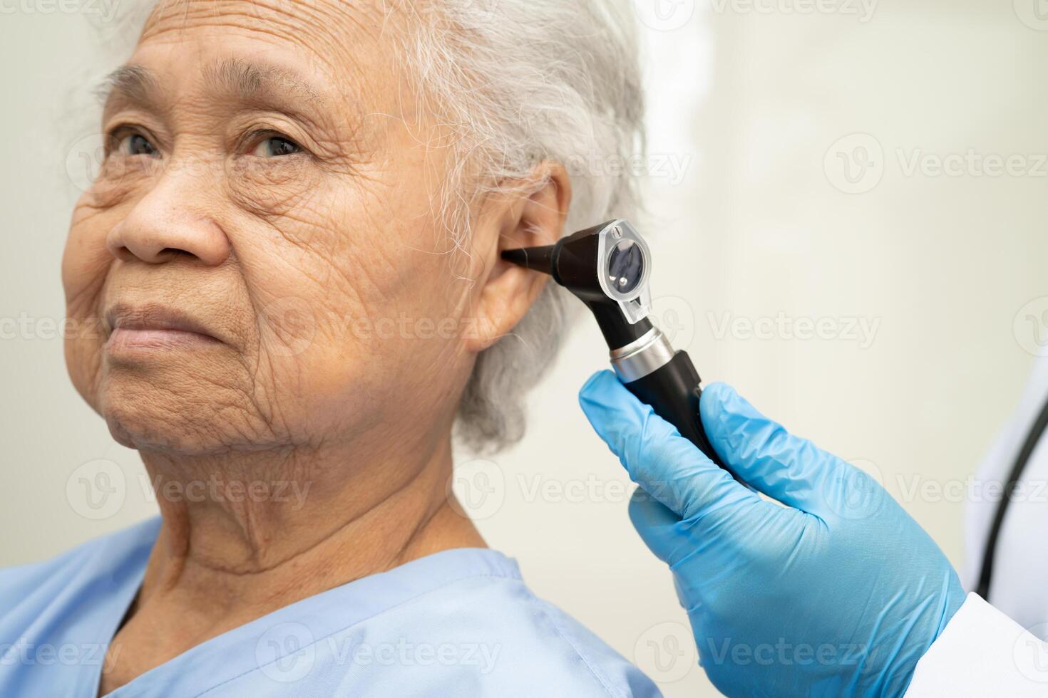 Otolaryngologist or ENT hearing loss problem. photo
