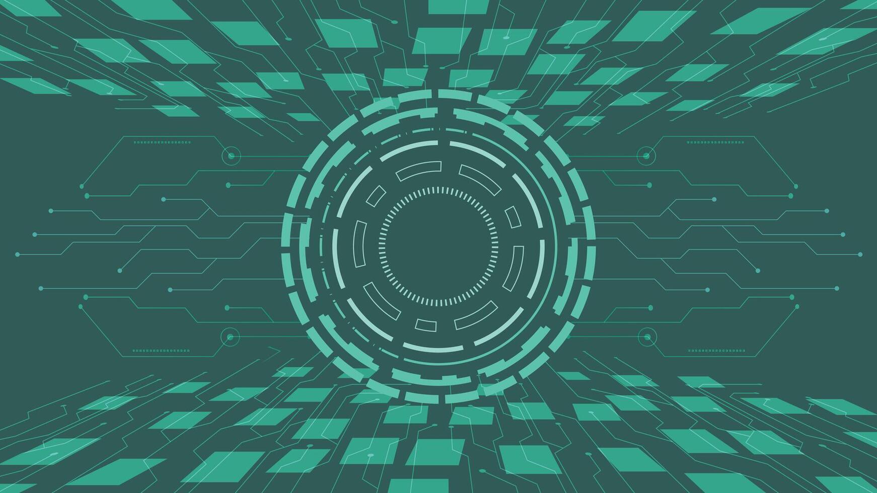 Modern digital technology background featuring abstract glowing circuits and geometric elements in a sci-fi style vector