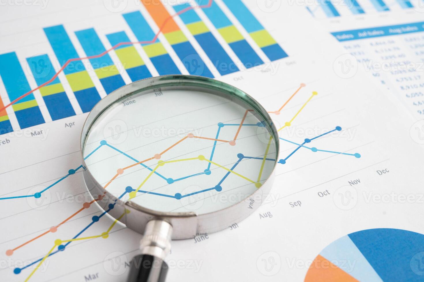 Magnifying glass graph photo