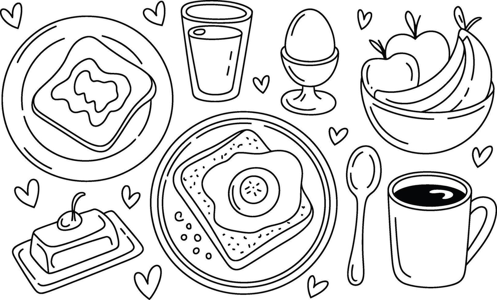 A fun doodle illustration A creativeing of a cozy breakfast vector