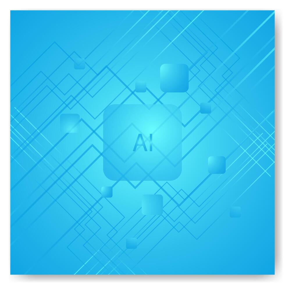 blue abstract ai technology background vector