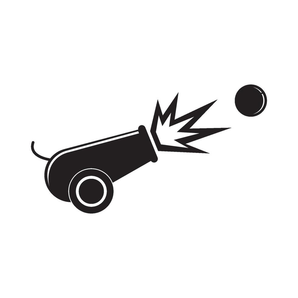cannon illustration logo flat design vector