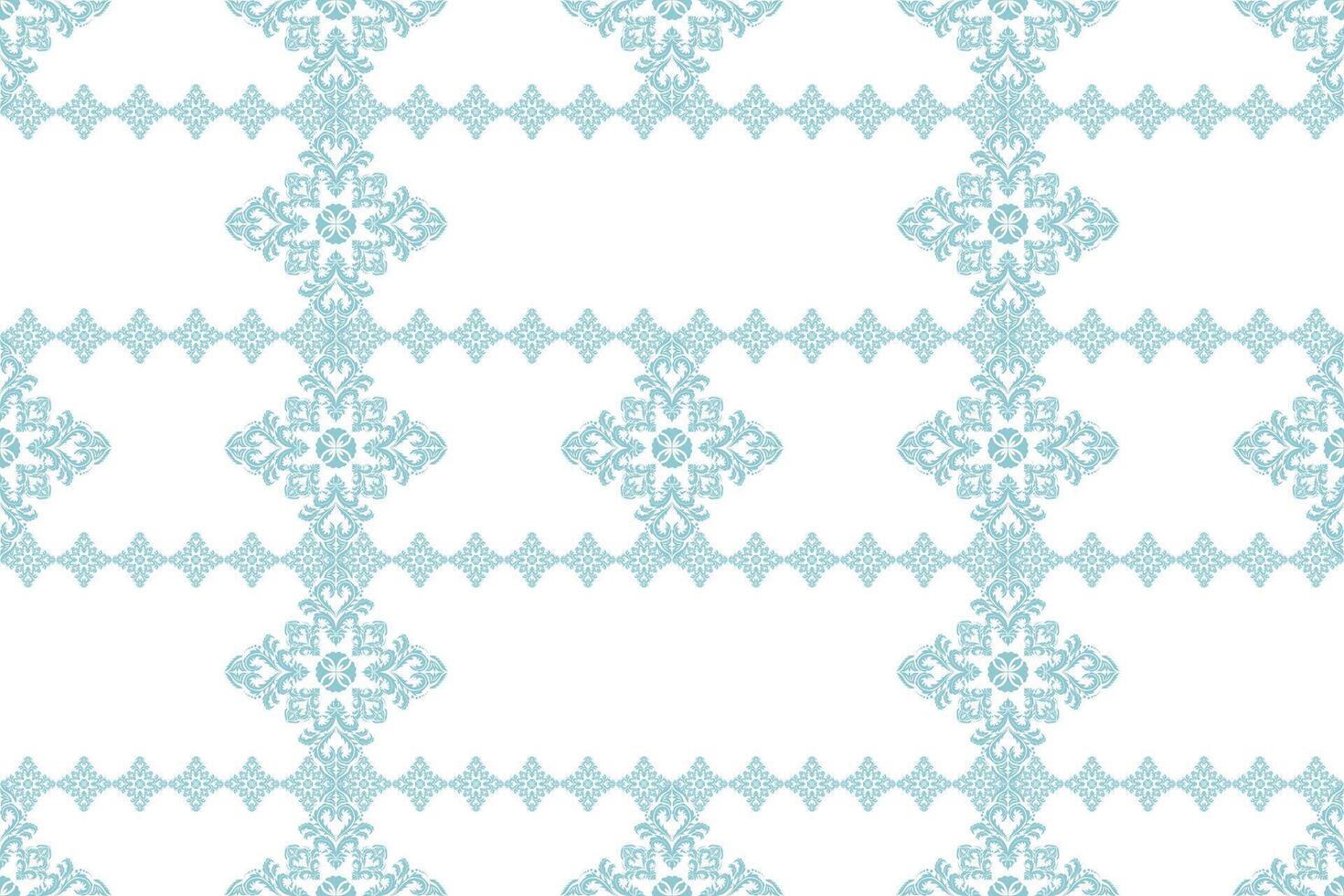 Damask patterns feature intricate, symmetrical motifs inspired by floral or ornamental designs. Often elegant and timeless, they are ideal for sarong, clothing, rug and home decorated. vector