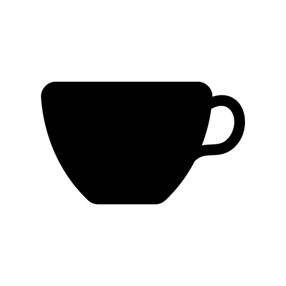 Minimalist Silhouette Icon of a Classic Handle Equipped Beverage Cup vector