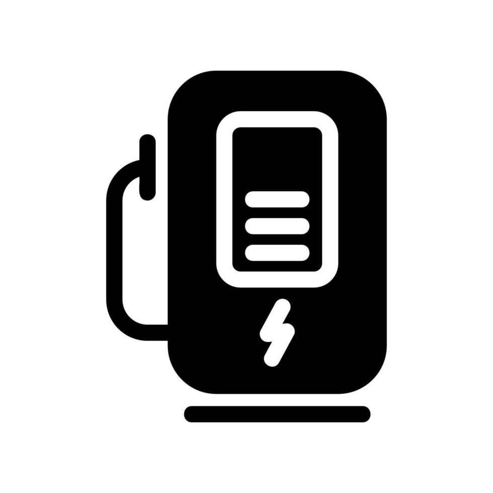 Battery charging station or power bank device icon vector