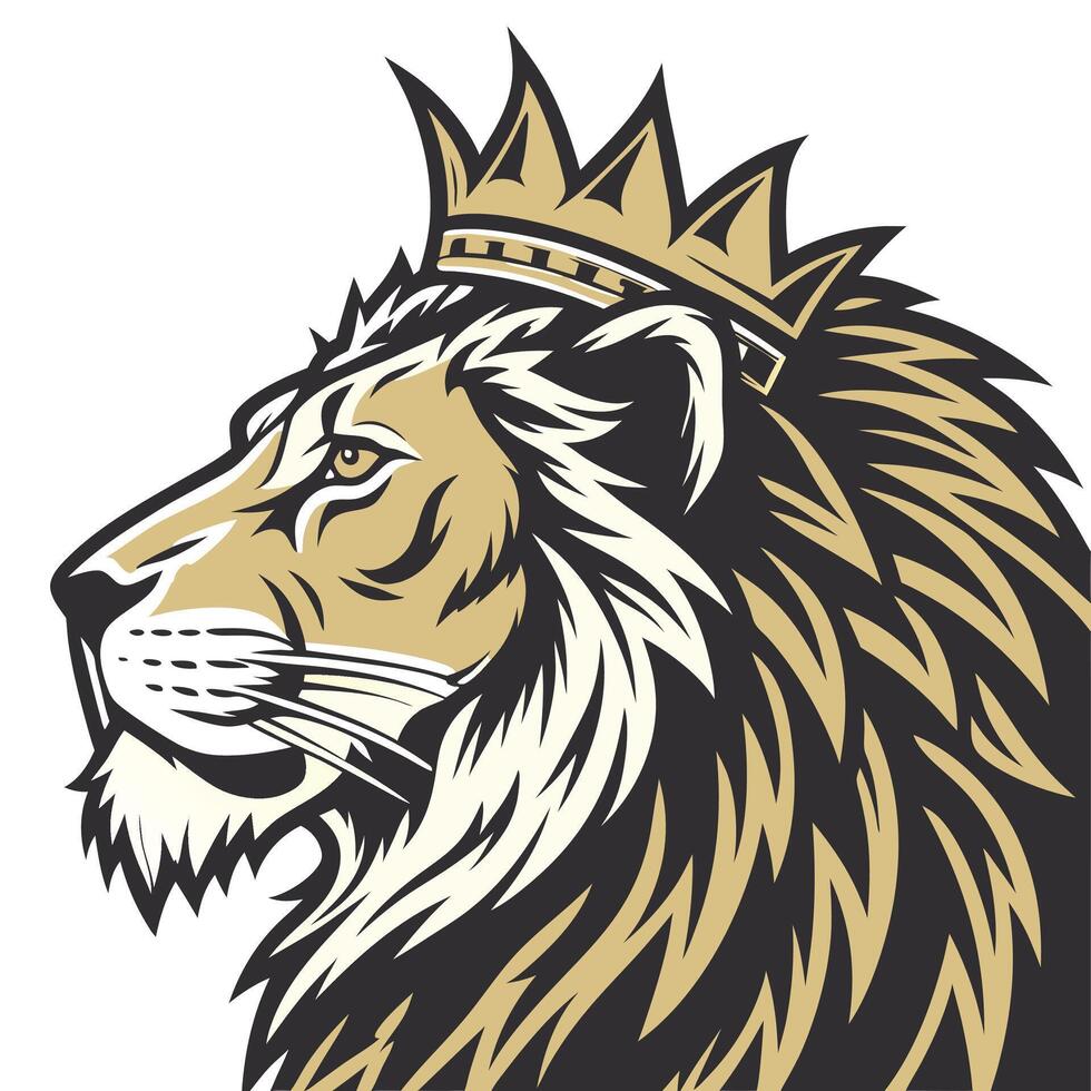 a detailed illustration of a majestic lion vector