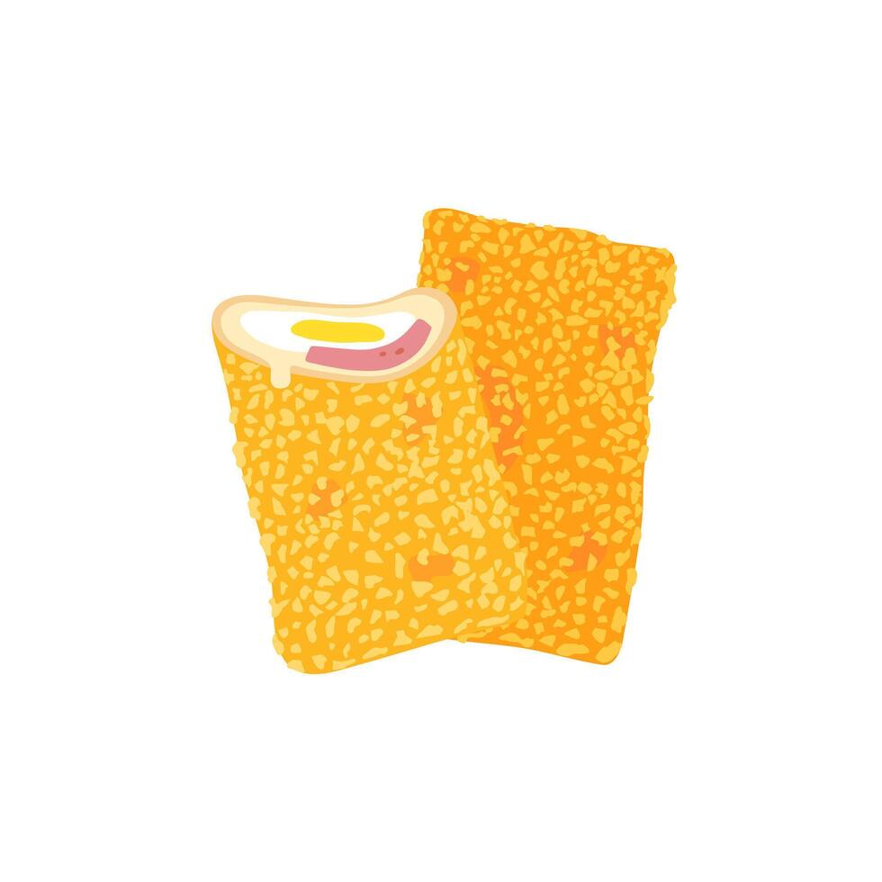 Flat illustration of Indonesian mayonnaise risoles snack vector