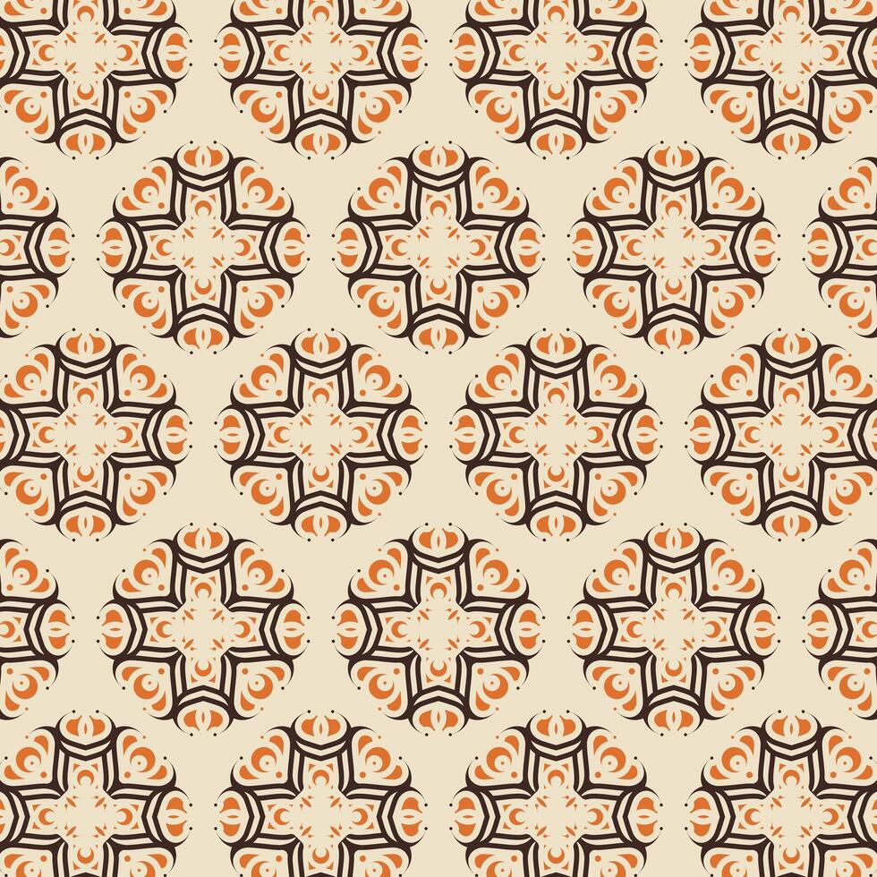 Ornamental Hand Drawn Swirl Damask Style Vintage Pattern Background vector